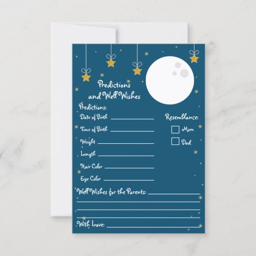 Moon and Stars Baby Shower Predictions  Well Wish Invitation