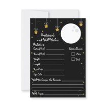 Moon and Stars Baby Shower Predictions & Well Wish Invitation