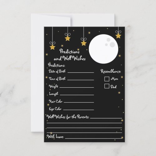 Moon and Stars Baby Shower Predictions  Well Wish Invitation