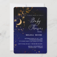 Moon And Stars Baby Shower Royal Blue