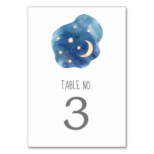 Moon and Stars Baby Shower Table Number
