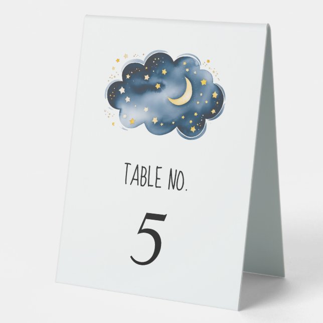 Moon and Stars Baby Shower Table Tent (Front)