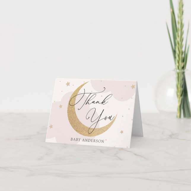 Moon and Stars Baby Shower Thank You (Front)