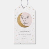 Moon and stars baby shower thank you gift tags