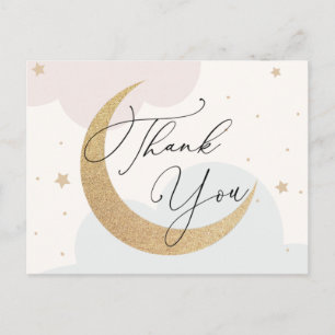 Moon and Stars Baby Shower Thank You Postcard