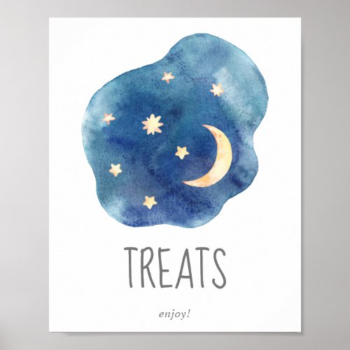 Moon and Stars Baby Shower Treats Sign