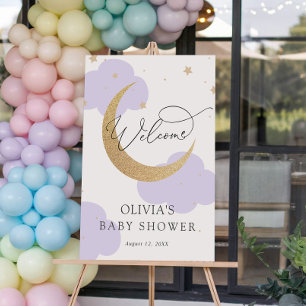 Moon and Stars Baby Shower Welcome Sign