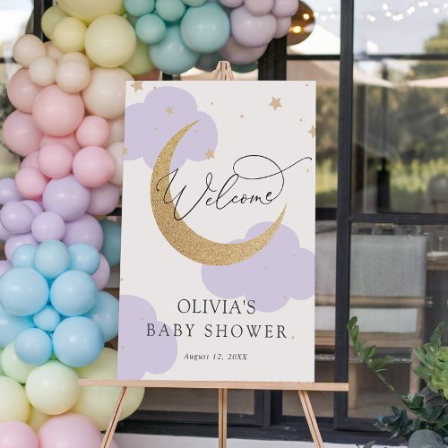 Moon and Stars Baby Shower Welcome Sign