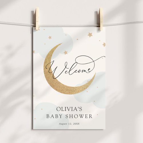 Moon and Stars Baby Shower Welcome Sign