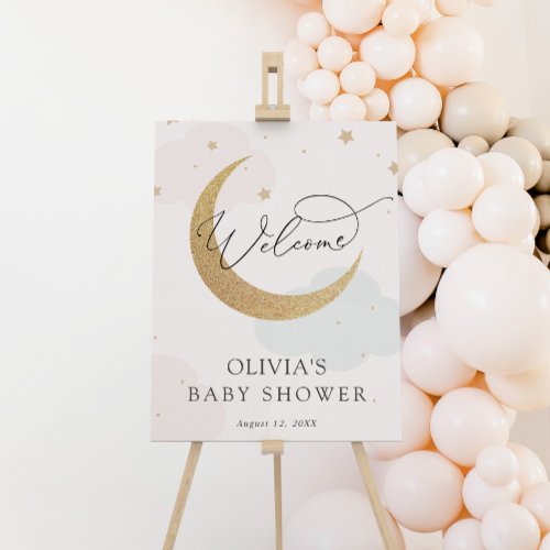 Moon and Stars Baby Shower Welcome Sign