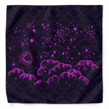 "Moon and Stars" Bandana Moroccan (PK/BLK/PUR)