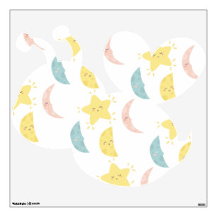 Moon And Stars Bee Wall Decal