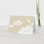 Moon and Stars Beige Script Baby Thank You Foil Greeting Card<br><div class="desc">A playful yet elegant design featuring stylish calligraphy script paired with hand-drawn stars,  clouds,  and a crescent moon. Perfect for on-trend moon and star birthday and baby showers themes. Be sure to visit the collection and store to see more stylish and elegant items for your one-of-a-kind celebrations.</div>