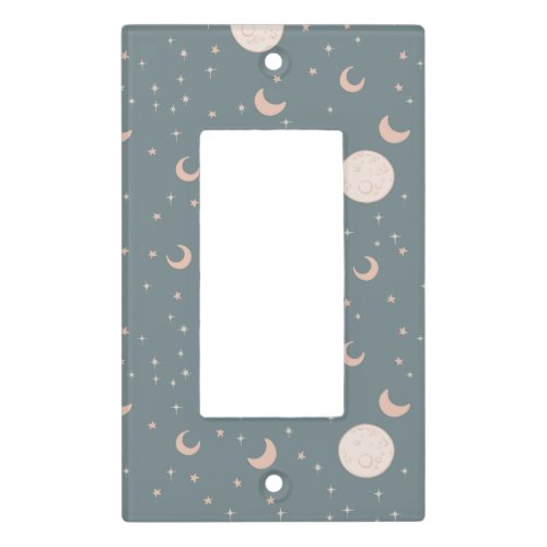 Moon and stars _ blue light switch cover