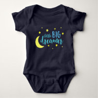 Moon and Stars Blue Little Big Dreamer Baby Bodysuit