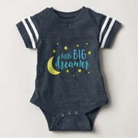 Moon and Stars Blue Little Big Dreamer Baby Bodysuit