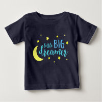 Moon and Stars Blue Little Big Dreamer Baby T-Shirt