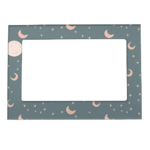 Moon and stars - blue magnetic frame