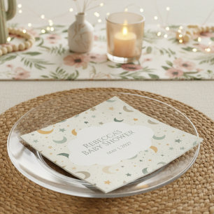 Moon and Stars Boho Baby Adoption Shower Napkins