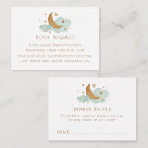 Moon and Stars Book Request/Raffle Enclosure Card