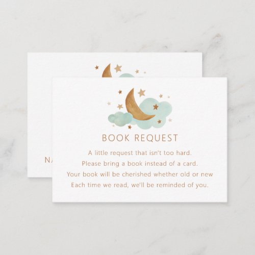 Moon and Stars Book RequestRaffle Enclosure Card