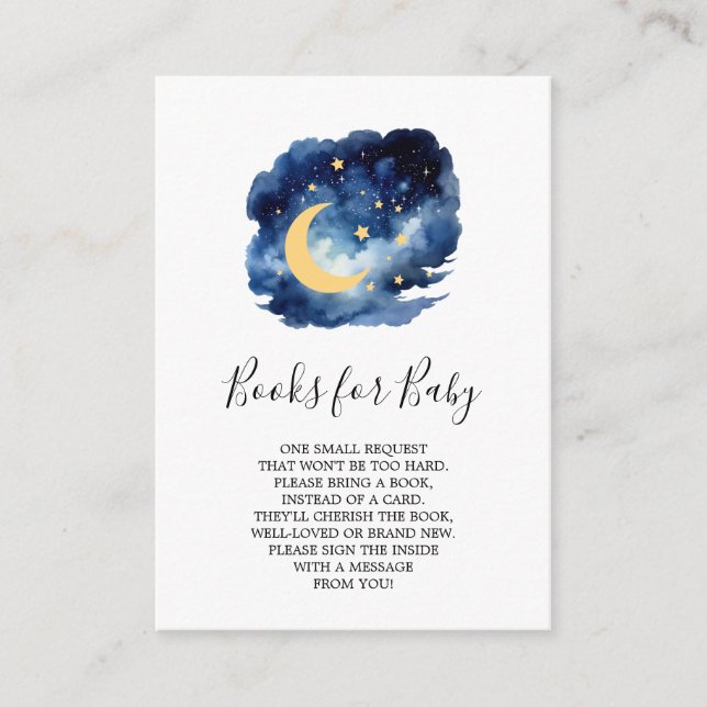 Moon and Stars Boy Books for Baby Card (Front)