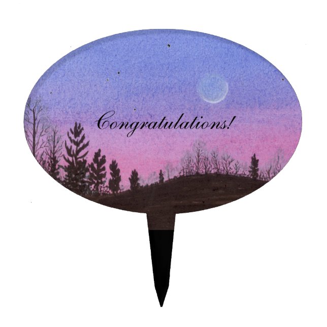 Moon and Stars Cake Topper (Front)