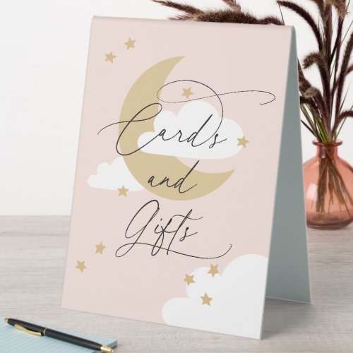 Moon and Stars Cards and Gifts Sign Pink