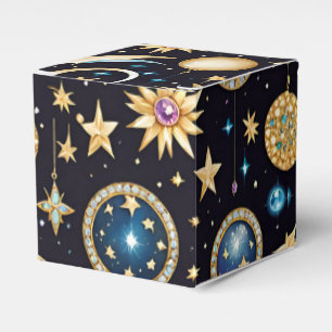 Moon And Stars Celestial Cube Favor Boxes