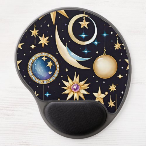 Moon And Stars Celestial   Gel Mouse Pad
