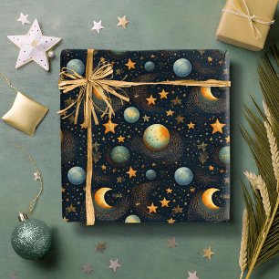 Moon and Stars Celestial ID1080 Wrapping Paper