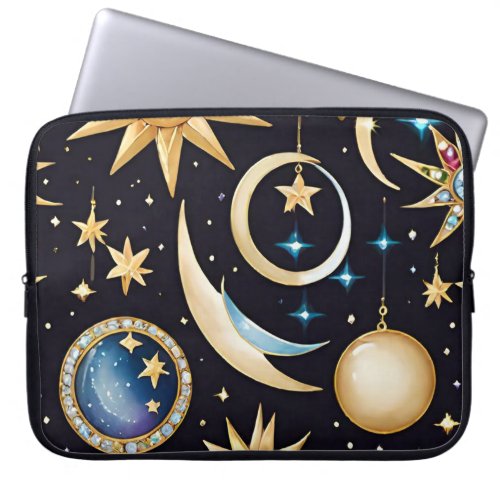 Moon And Stars Celestial   Laptop Sleeve