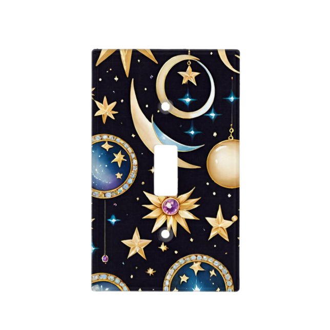 Moon And Stars Celestial  Light Switch Cover (Front)