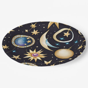 Moon And Stars Celestial   Paper Plates