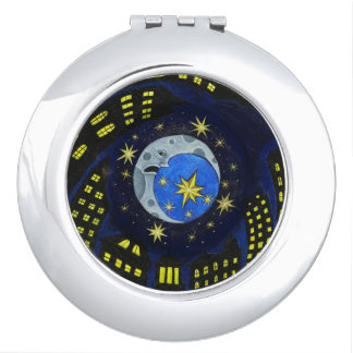 Moon and Stars Compact Mirror