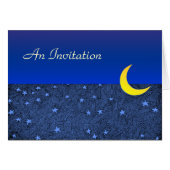 Moon and Stars Custom Folded Invitation (Front Horizontal)