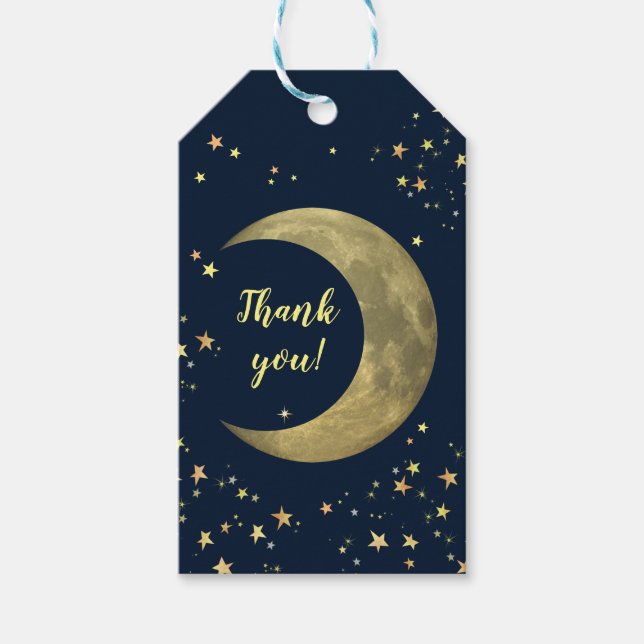 Moon and Stars 🌜⭐ (customizable) Gift Tags (Front)