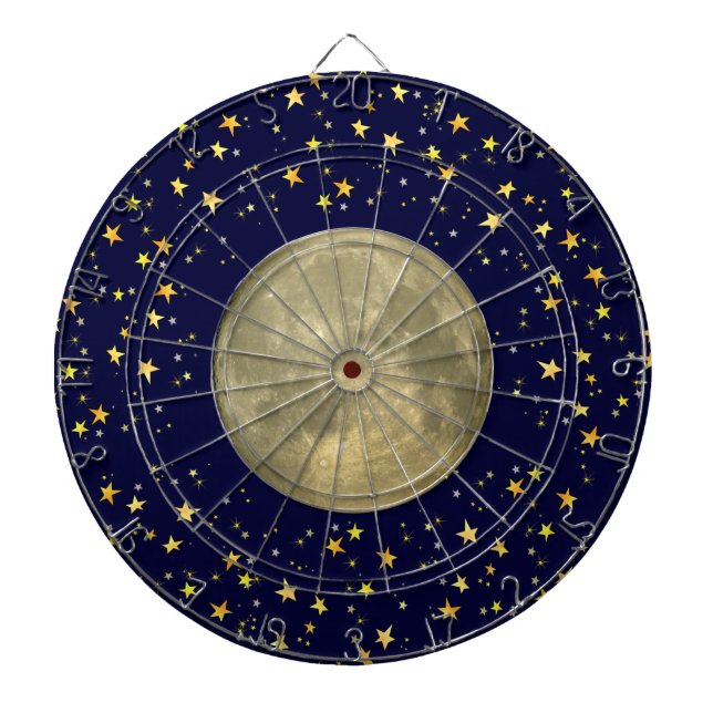 Moon and Stars Dart Board (Front)