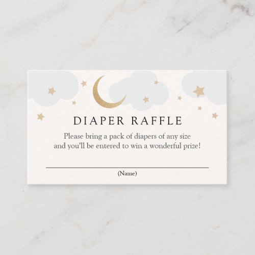 Moon and Stars Diaper Raffle insert card