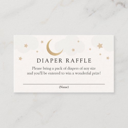 Moon and Stars Diaper Raffle insert card