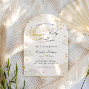 Moon and Stars Dreamy Baby Shower Arch Invitation