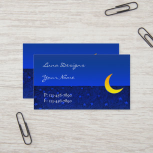 Moon and Stars Etching Business Card