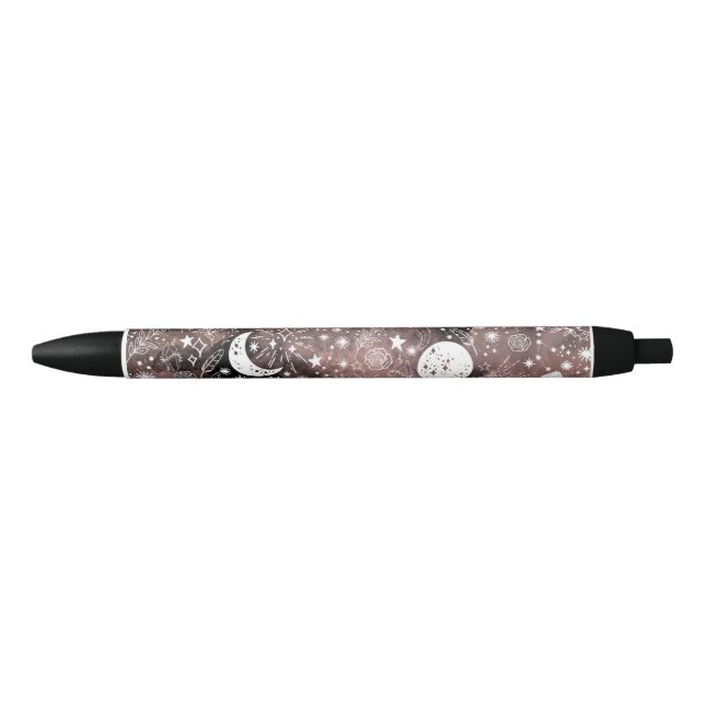 Moon and Stars Floral Galaxy Pen  (Front)
