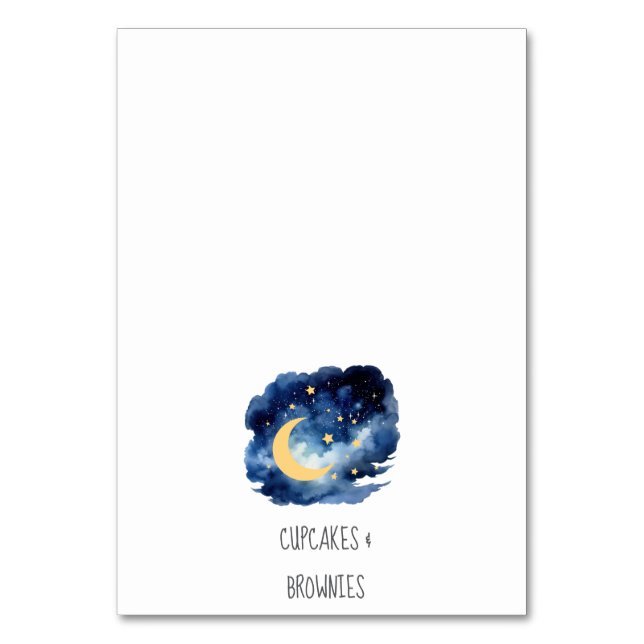 Moon and Stars Food Labels & Table Numbers (Front)