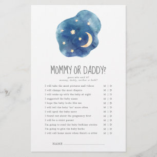 Moon and Stars Gender Neutral Mommy or Daddy Game