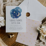 Moon and Stars Girl Twinkle Twinkle Little Star Invitation<br><div class="desc">This moon and stars girl twinkle twinkle little star invitation is perfect for a simple baby shower. The modern whimsical design features a navy blue watercolor cloud shape with a yellow quarter moon and stars and reads "twinkle twinkle little star".</div>