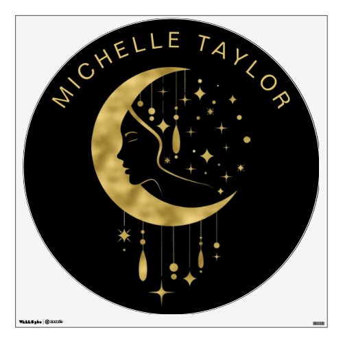 MOON AND STARS  GODDESS GOLD CELESTIAL WALL DECAL