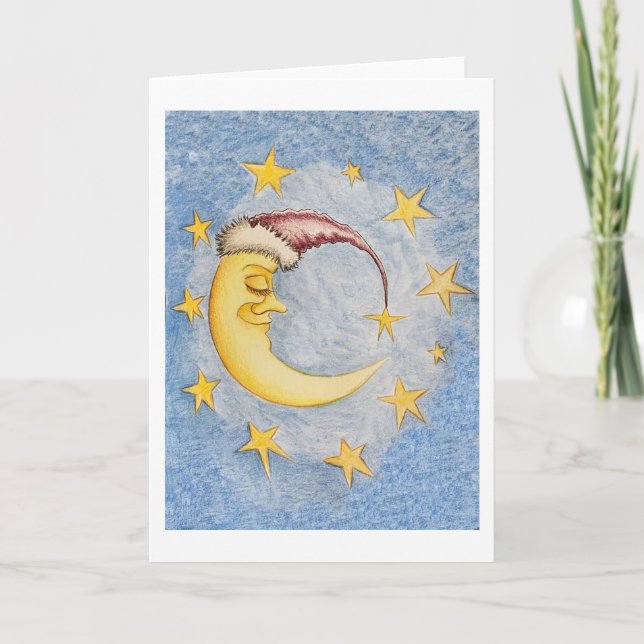 Moon and Stars greeting card (Front)