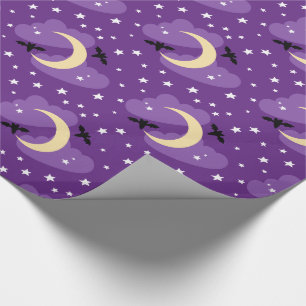 Moon and Stars   Halloween Wrapping Paper