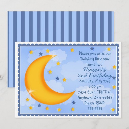 Moon and Stars Invitations | Zazzle